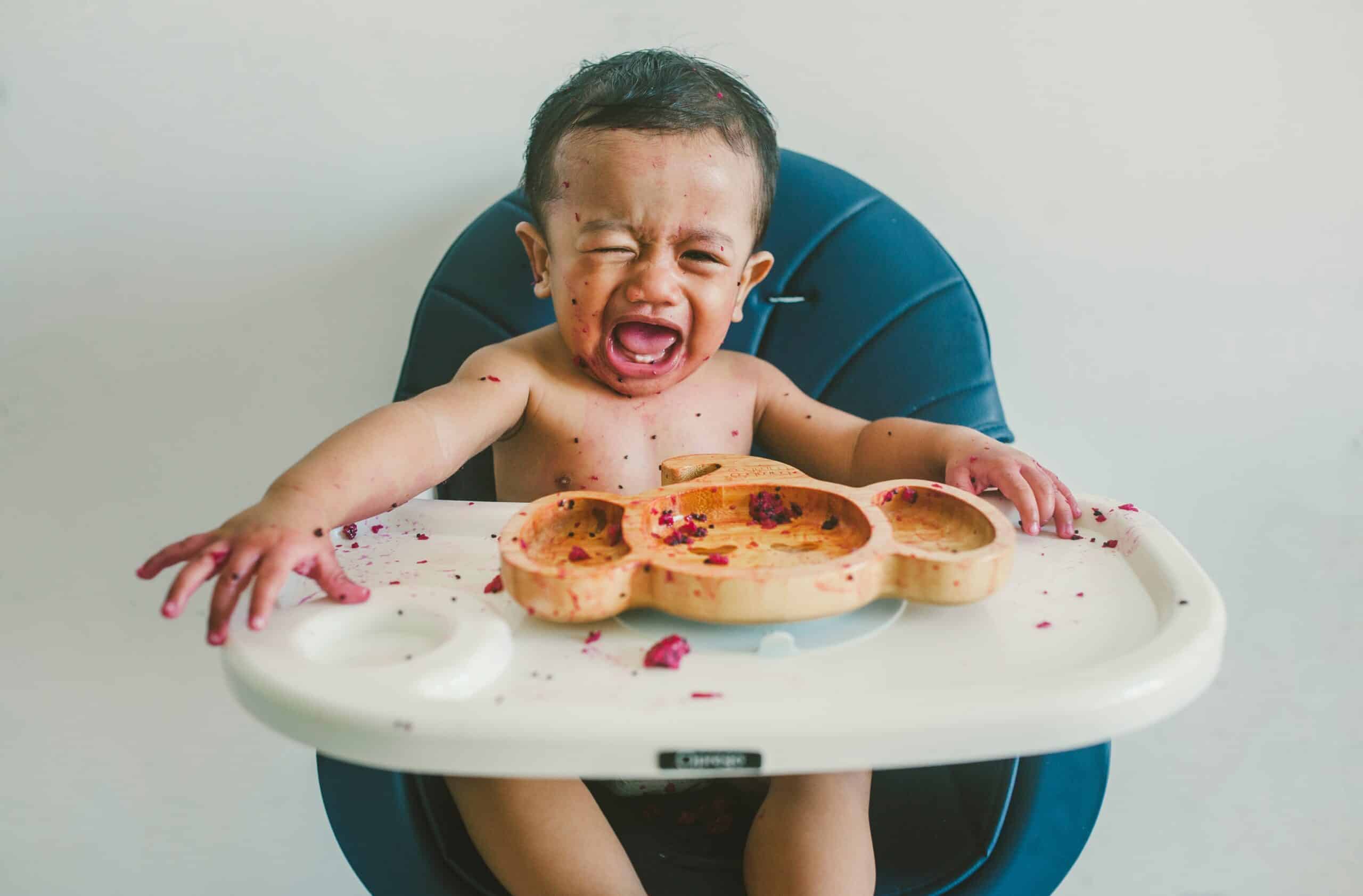 crying baby with eating difficulty