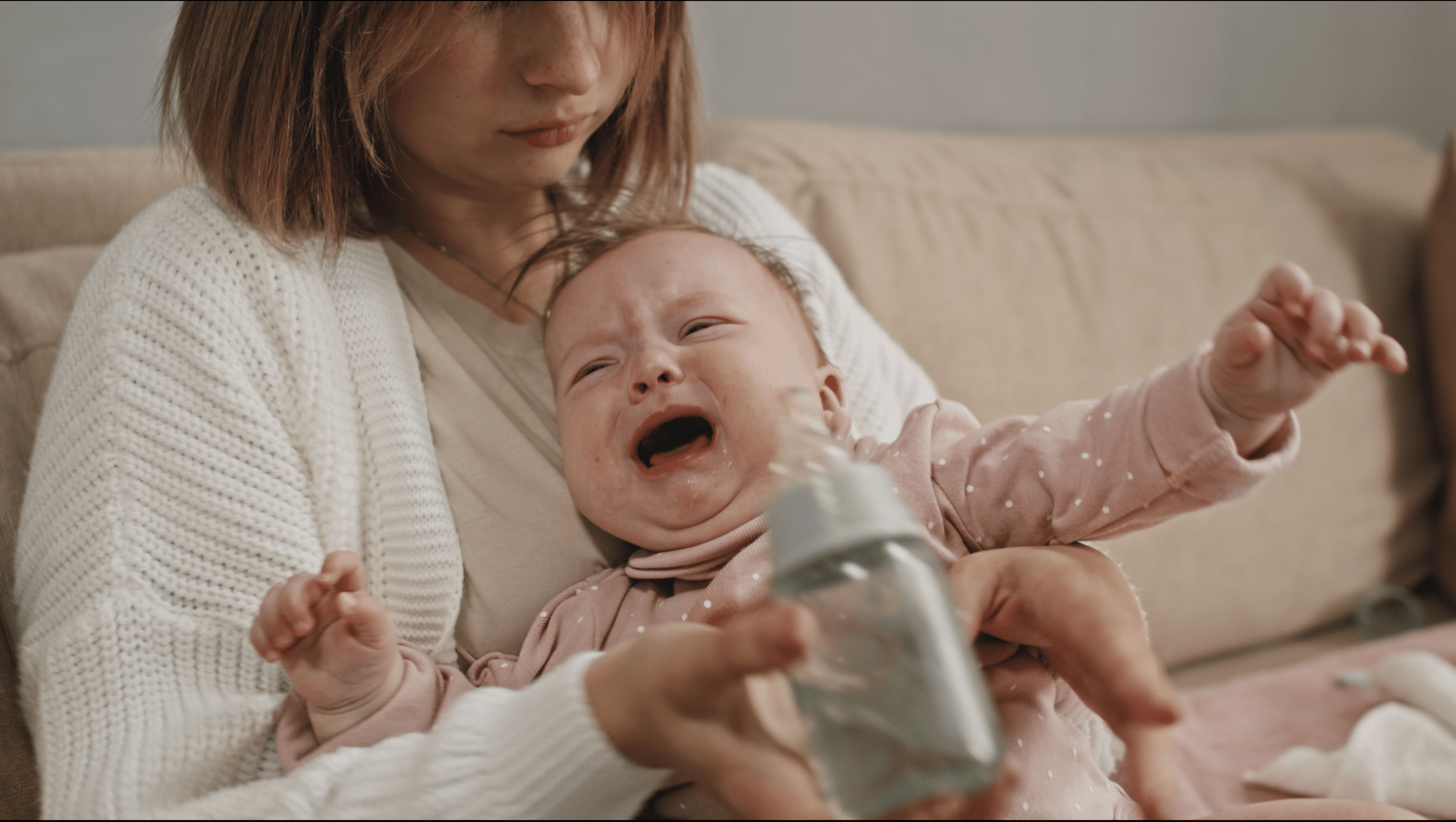 crying baby with eating difficulty